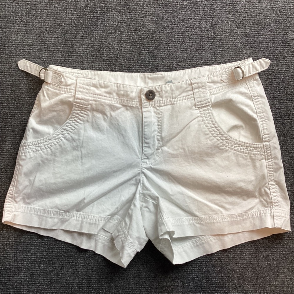 Athleta Womens White Organic Cotton Stretch Cargo Hiking Shorts Size 6 205